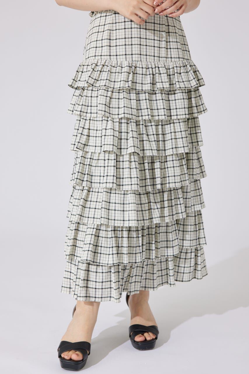 rienda「ジャストウエストティアードマキシスカート」|スカート|