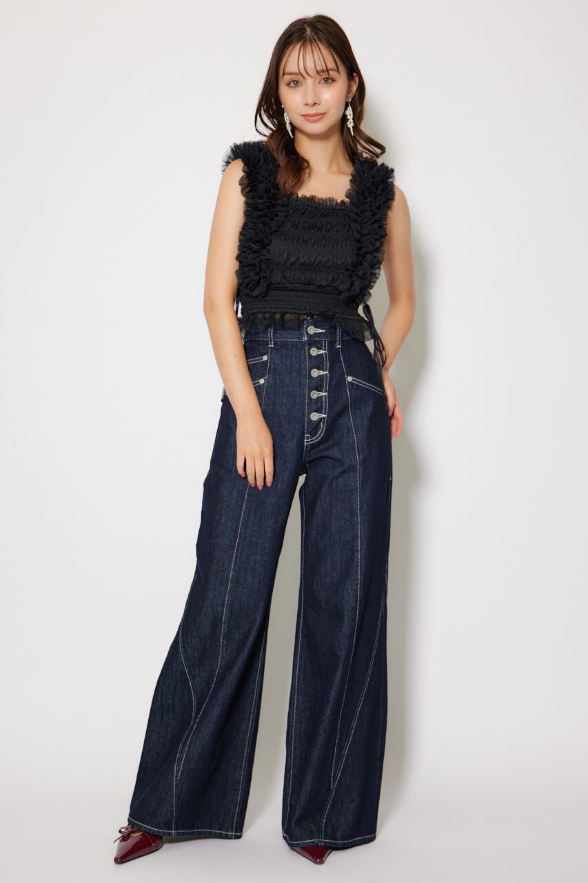 rienda「シアーチュールフリルブラウス」|シャツ・ブラウス|