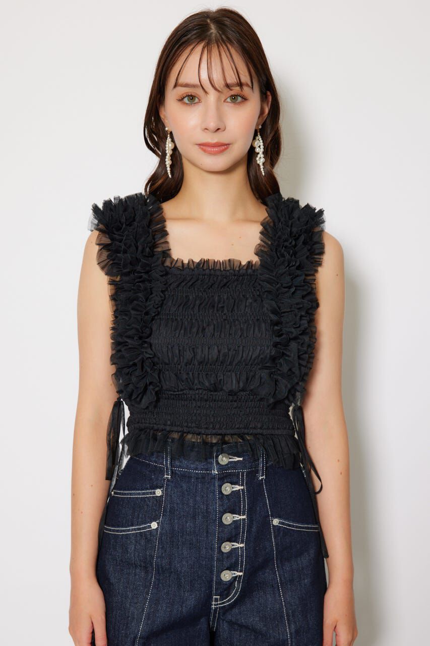 rienda「シアーチュールフリルブラウス」|シャツ・ブラウス|