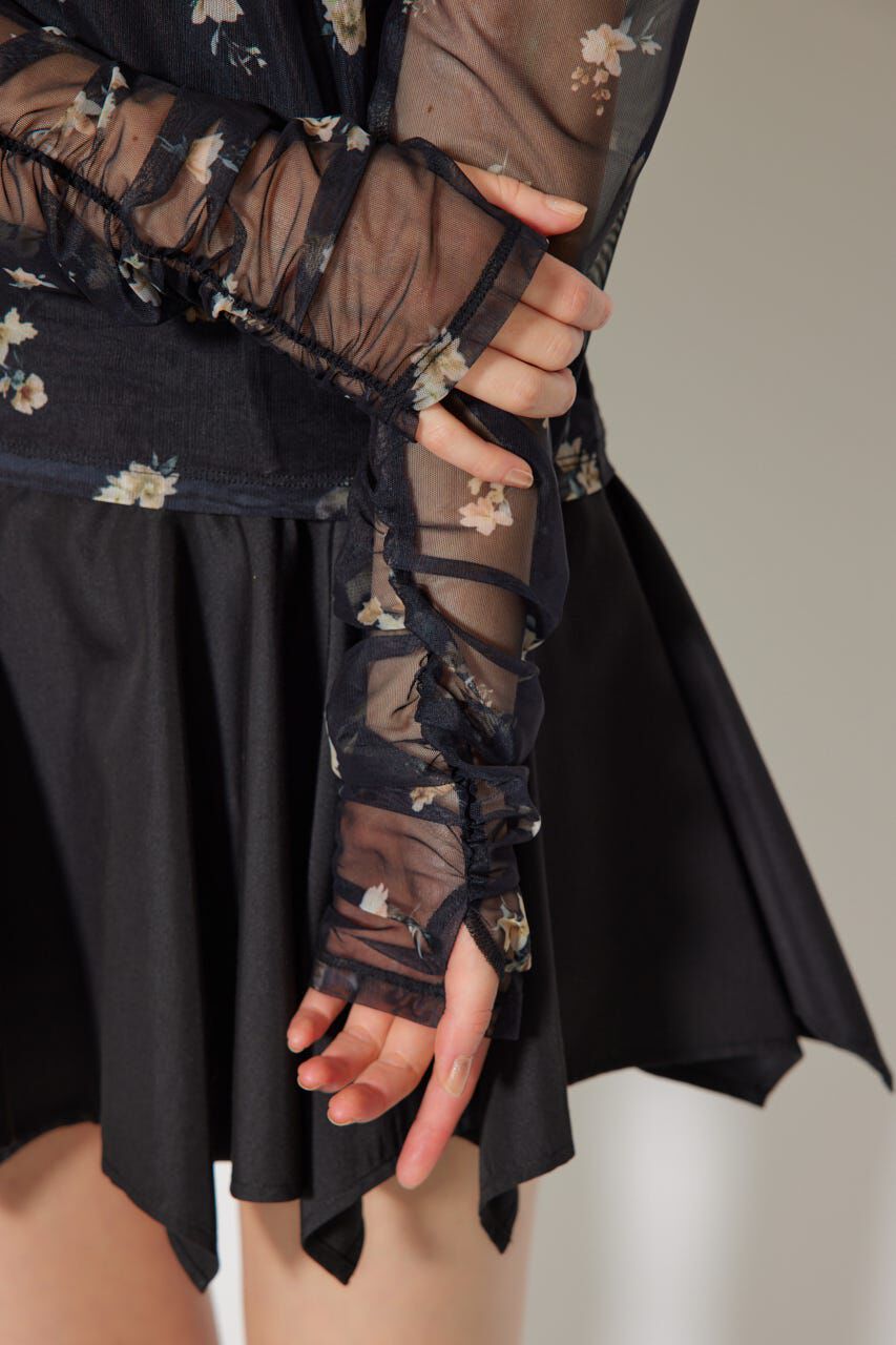 rienda「2WAYスリーブギャザーシアートップス」|Tシャツ・カットソー|