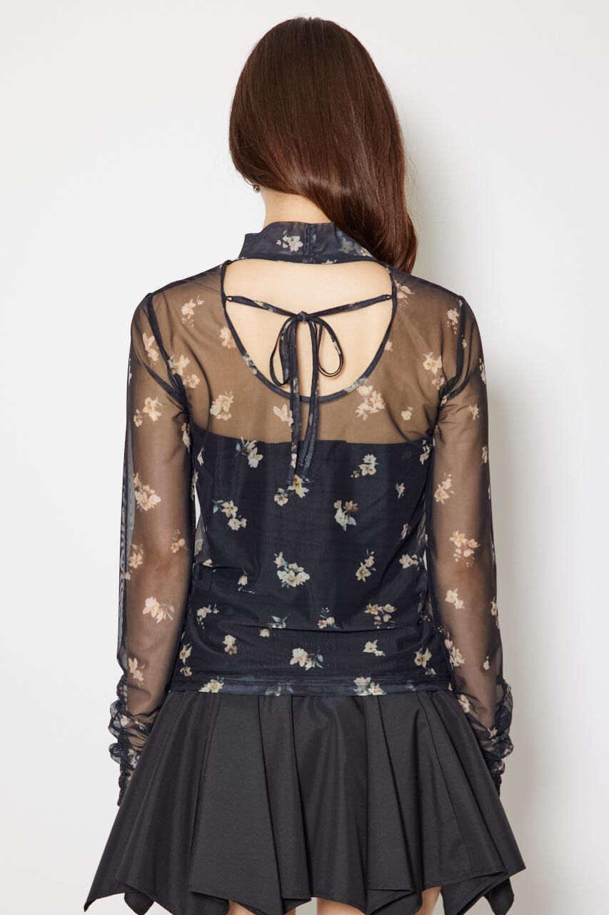 rienda「2WAYスリーブギャザーシアートップス」|Tシャツ・カットソー|