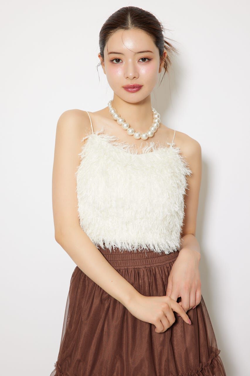 rienda「フェイクシアーフェザービスチェ」|キャミソール|