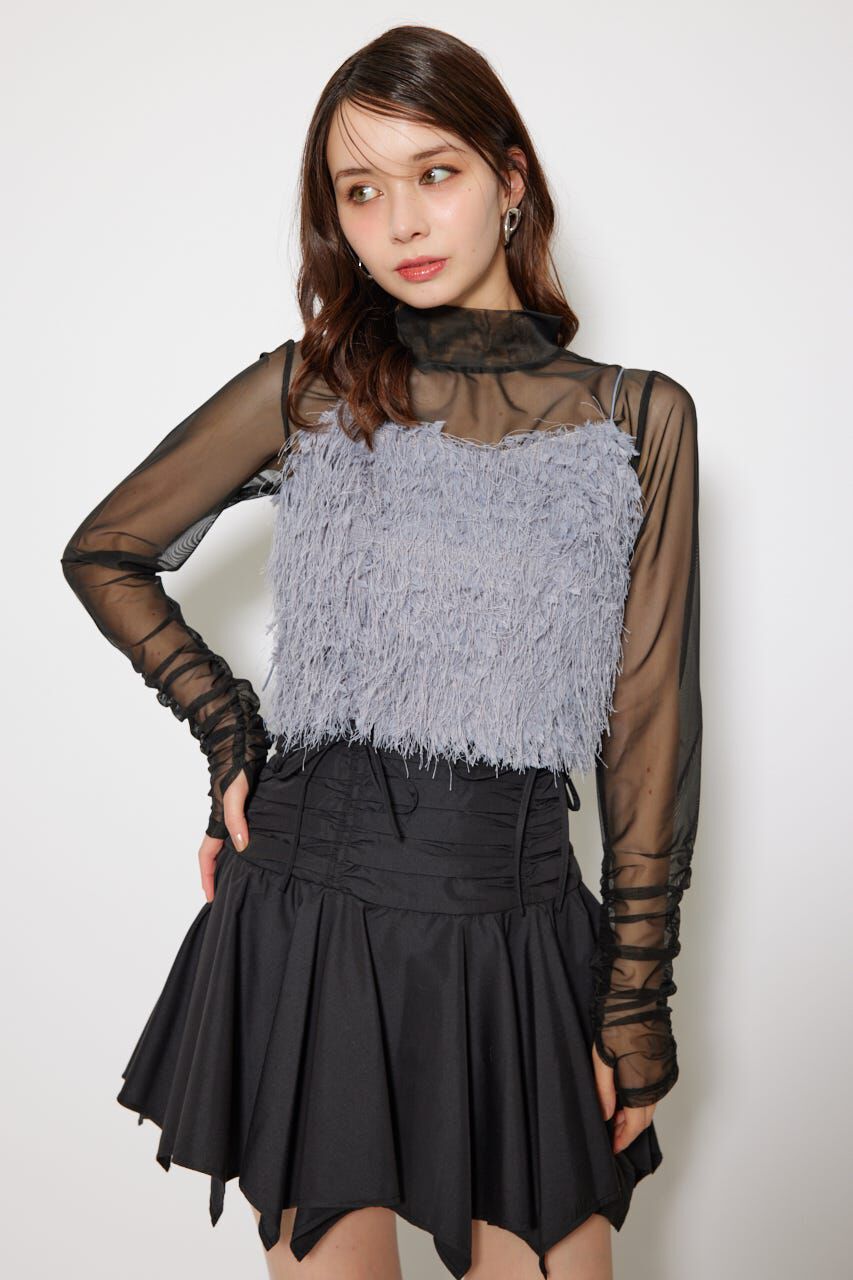 rienda「フェイクシアーフェザービスチェ」|キャミソール|