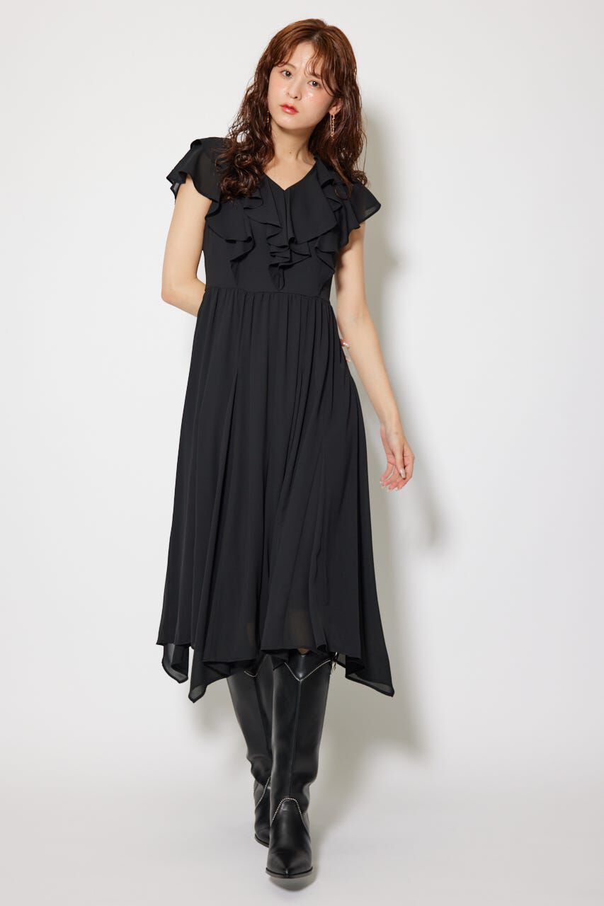 rienda「シアーパターンイレヘムワンピ」|ワンピース|BLK