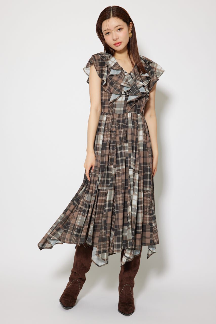 rienda「シアーパターンイレヘムワンピ」|ワンピース|