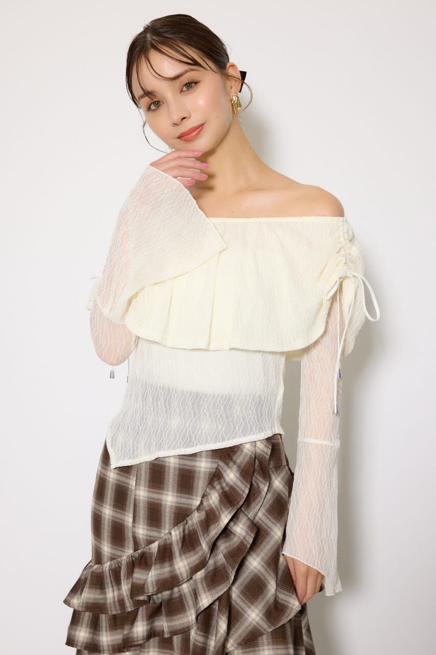 rienda「シアーレースオフショルトップス」|Tシャツ・カットソー|IVOY3