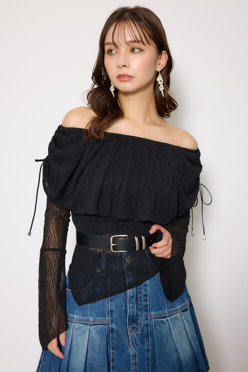 rienda「シアーレースオフショルトップス」|Tシャツ・カットソー|