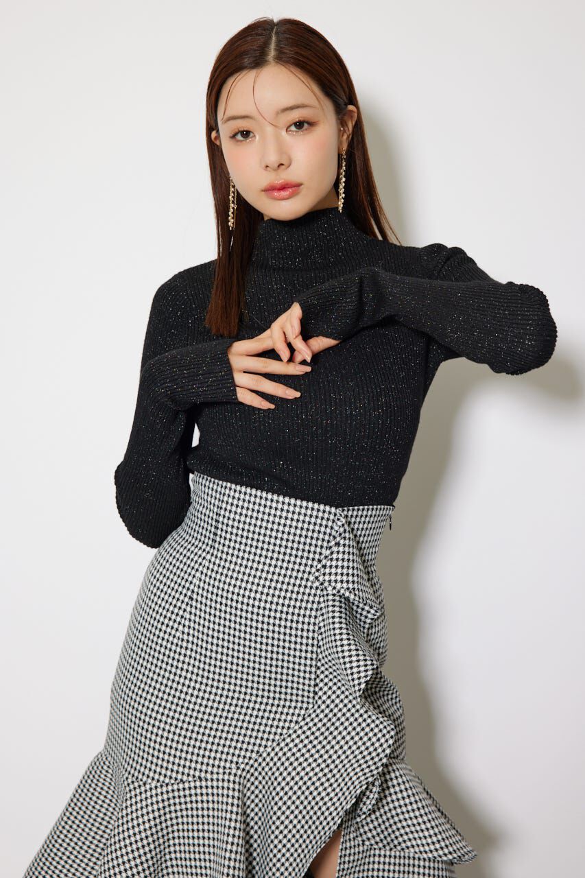 rienda「サムホール付きウォッシャブルハイネックニットトップス」|ニット・セーター|