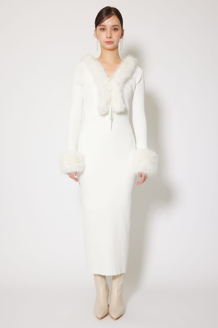 rienda「フェイクファーレディーニットワンピース」|ワンピース|