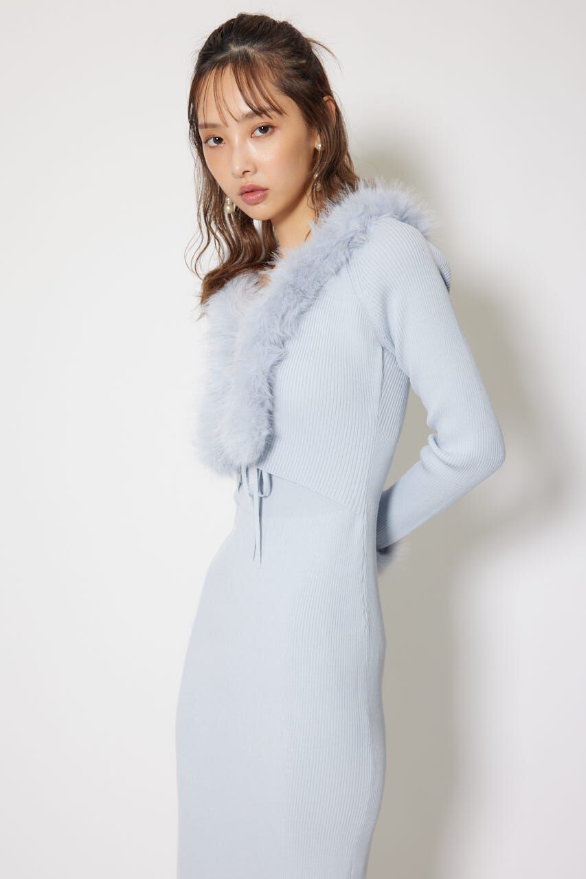 rienda「フェイクファーレディーニットワンピース」|ワンピース|