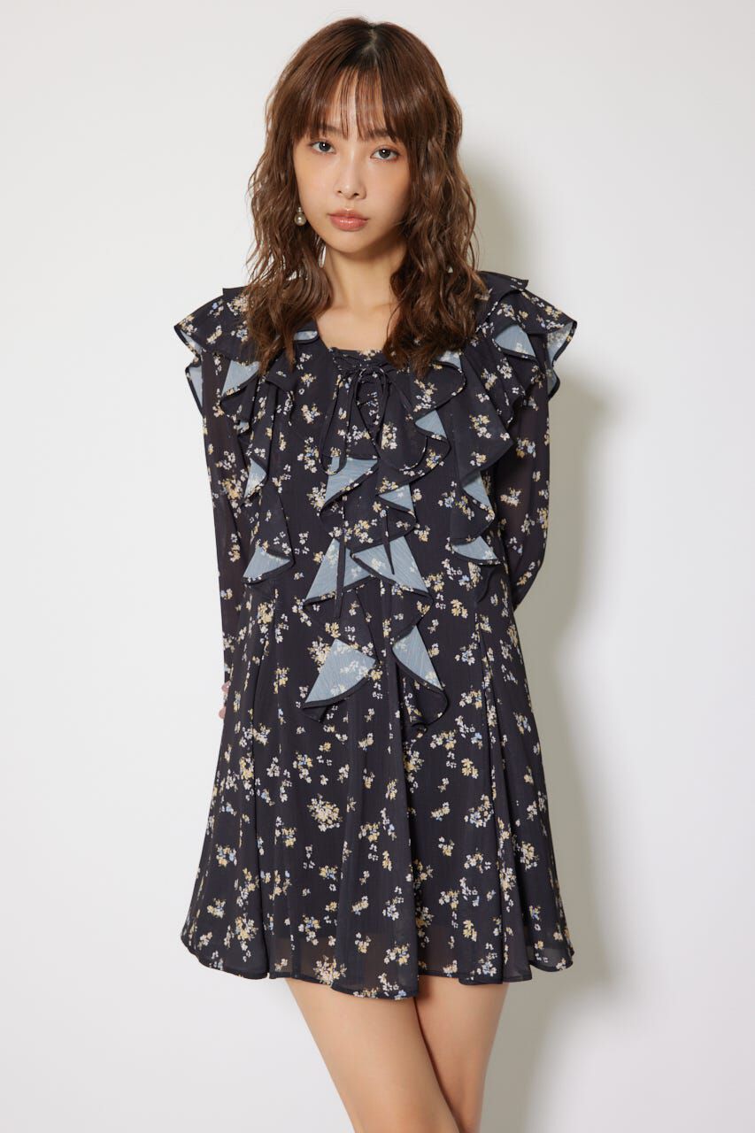 rienda「フリルフレアミニワンピース」|ワンピース|