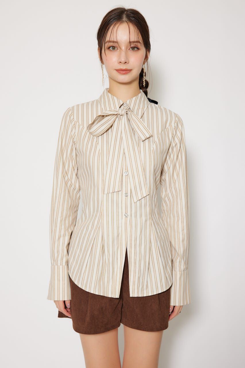 rienda「ウエストシェイプボウタイシャツ」|シャツ・ブラウス|