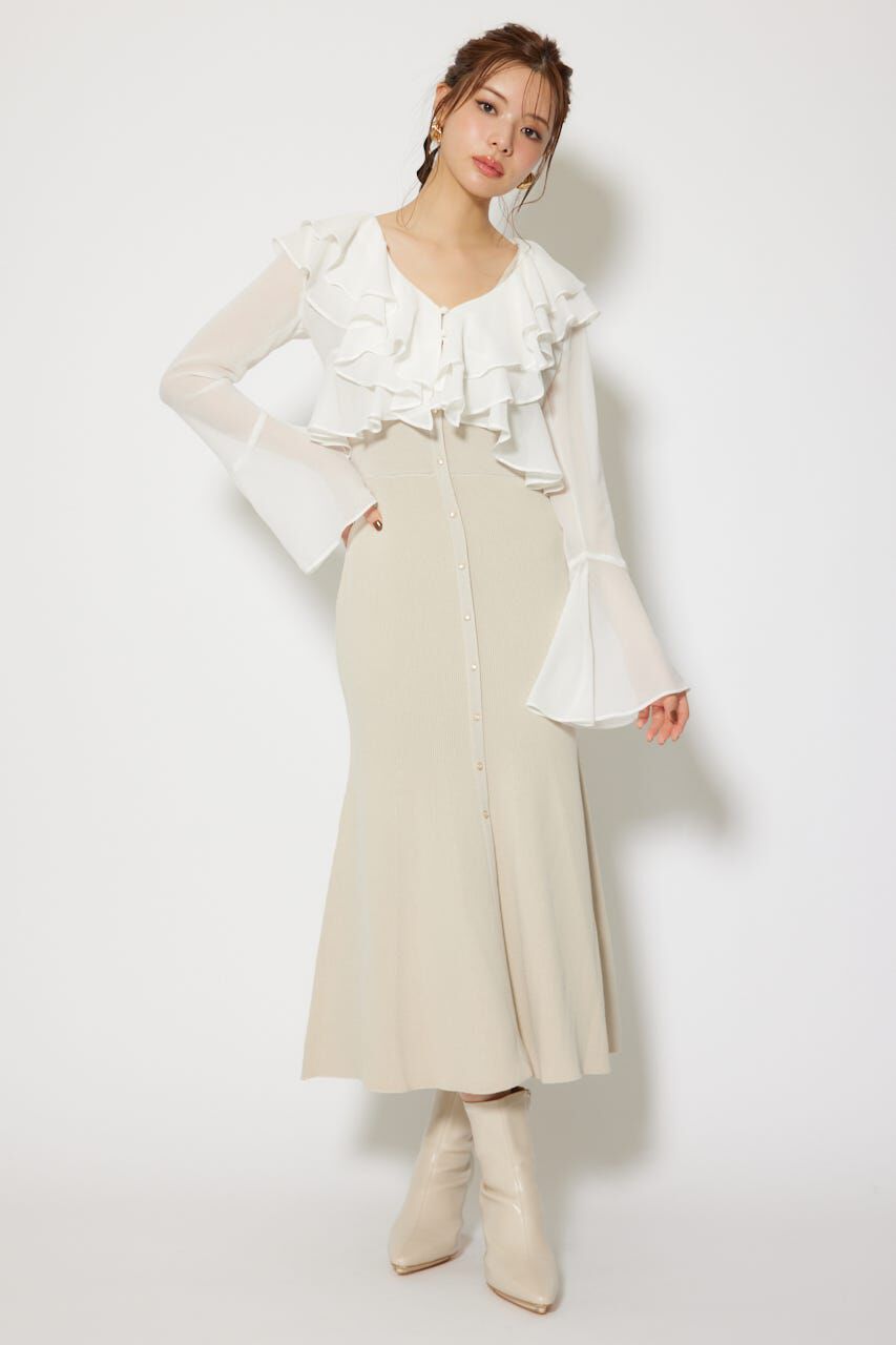 rienda「カーディガンセットニットマーメイドワンピース」|ワンピース|L/BEG1