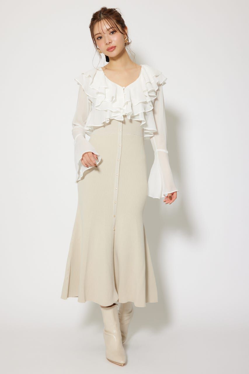 rienda「カーディガンセットニットマーメイドワンピース」|ワンピース|