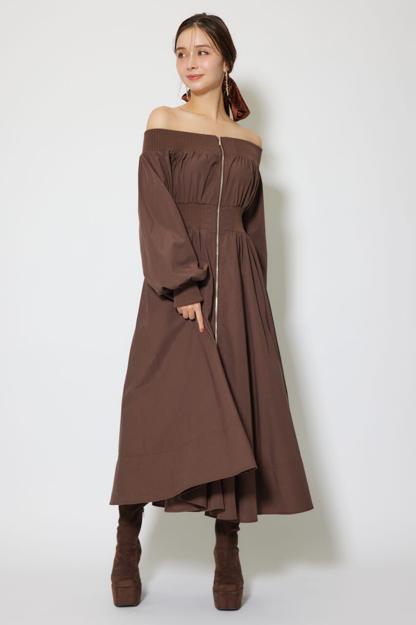 rienda「MA-1オフショルロングスリーブワンピース」|ワンピース|