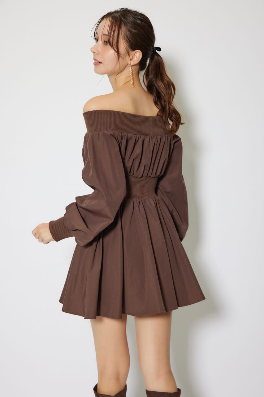 rienda「MA-1オフショルロングスリーブミニワンピース」|ワンピース|