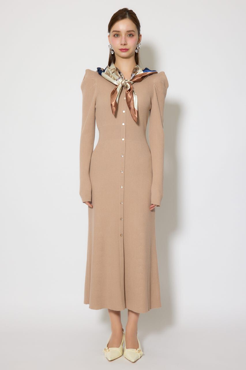 rienda「スカーフ付きマーメイドニットワンピース」|ワンピース|