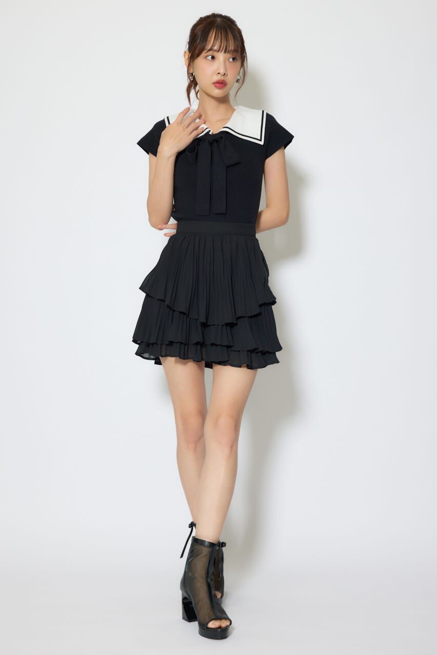 rienda「セーラーカラーデザインニットトップス」|ニット・セーター|