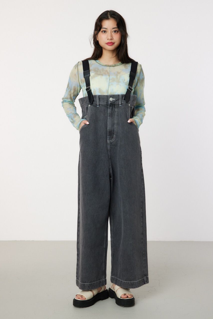 RODEO CROWNS「ルーズデニムサロペット」|その他|BLK