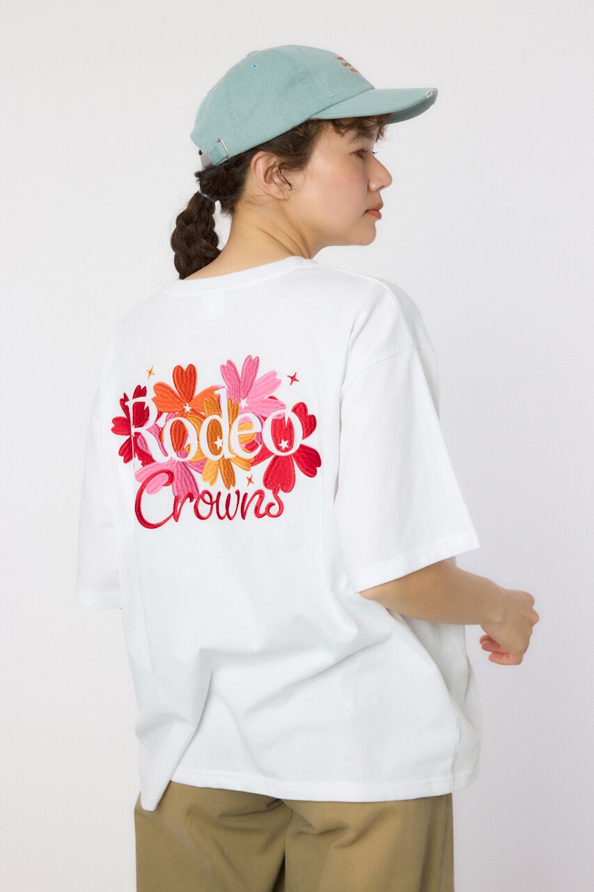 RODEO CROWNS「Flower Logo Embroidery Tシャツ」|Tシャツ・カットソー|O/WHT1