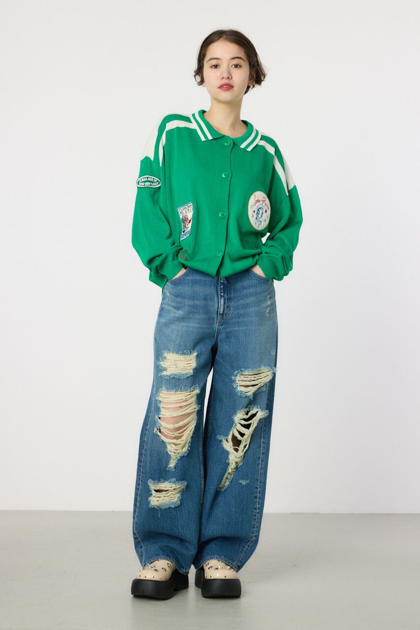 RODEO CROWNS「Hard Crash looseワイドデニム」|デニム|