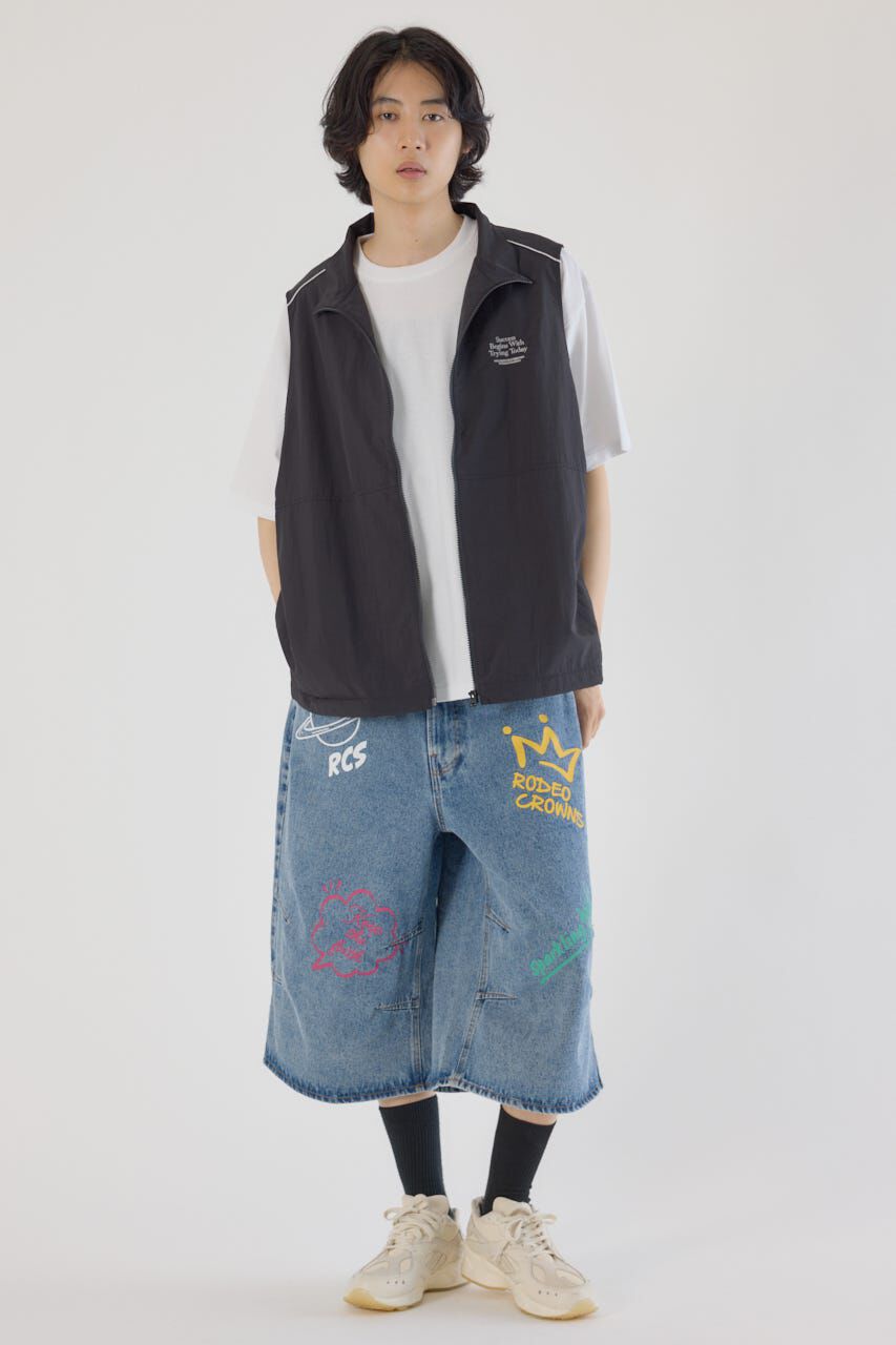 RODEO CROWNS「ドロストスタンドネックベスト」|ダウンベスト・ベスト|