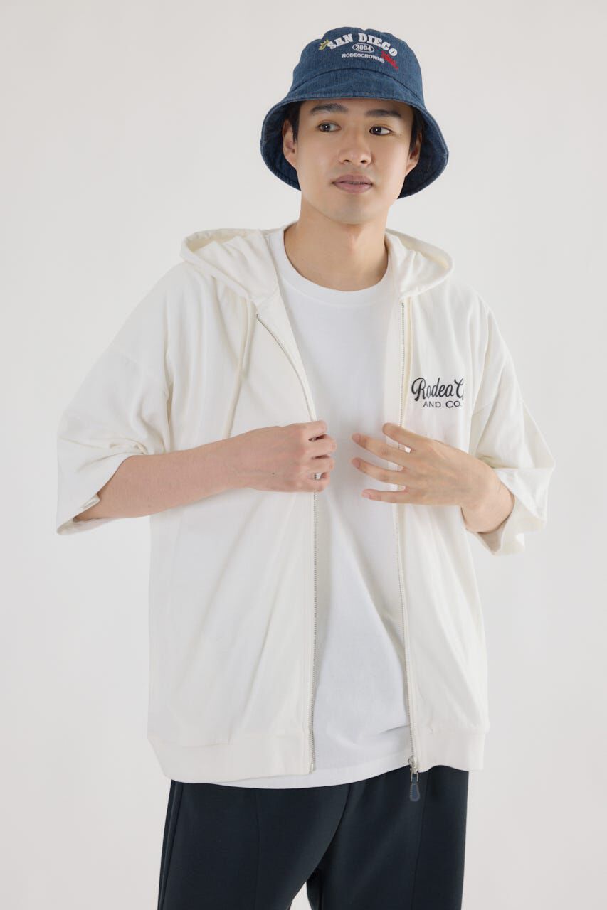 RODEO CROWNS「ハーフスリーブロゴZIPパーカー」|パーカー|
