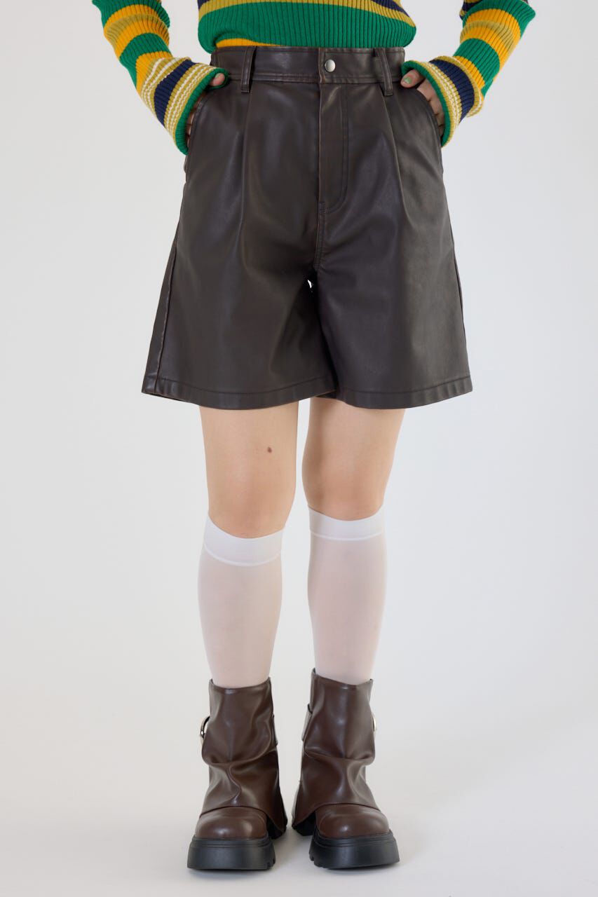 RODEO CROWNS「ヴィンテージフェイクレザーハーフパンツ」|その他|BRN