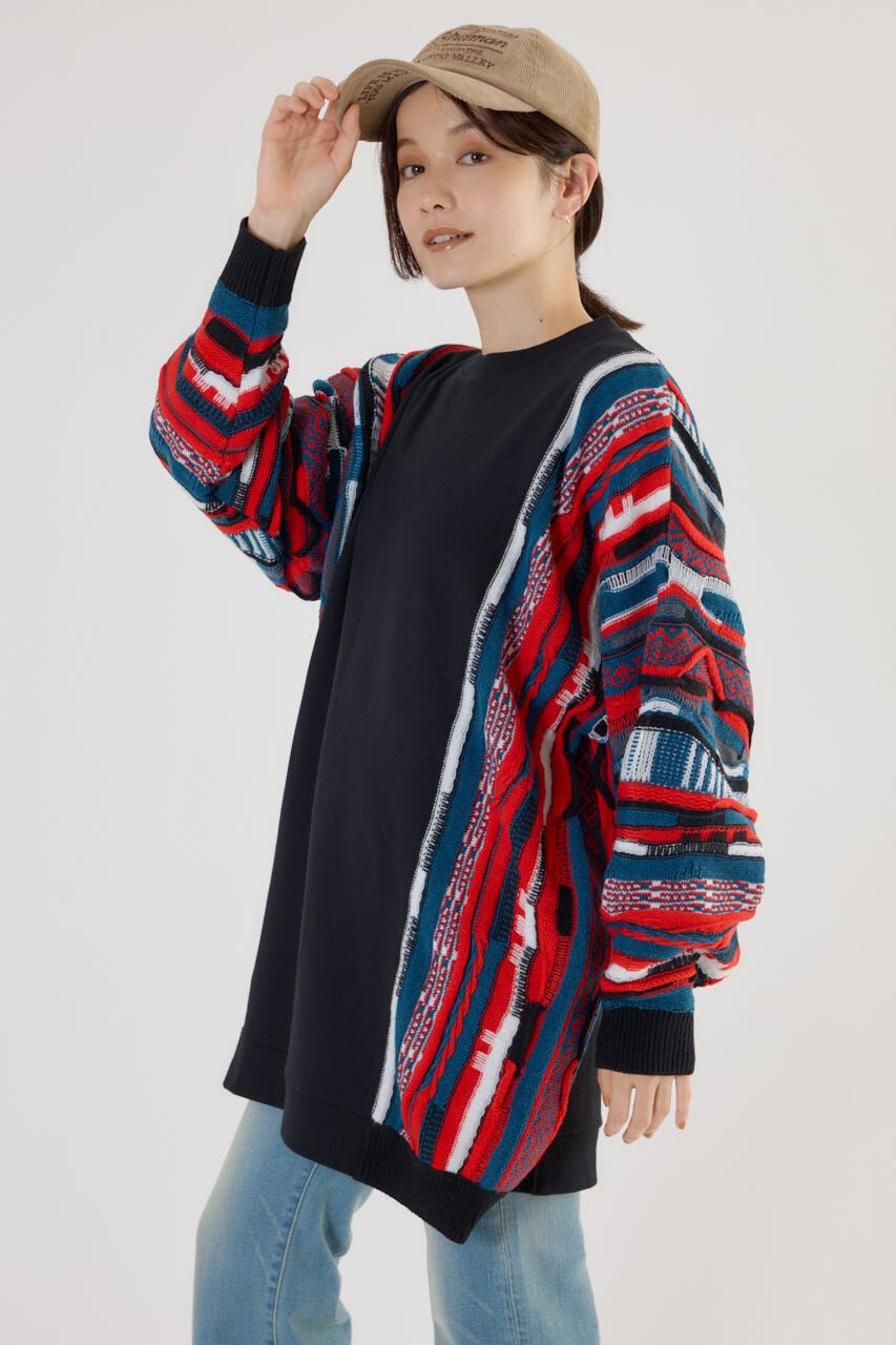 RODEO CROWNS「3D マルチカラーニットドッキングチュニック」|ニット・セーター|