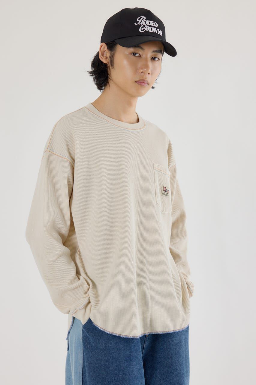 RODEO CROWNS「ピグメントワッフルトップス」|Tシャツ・カットソー|