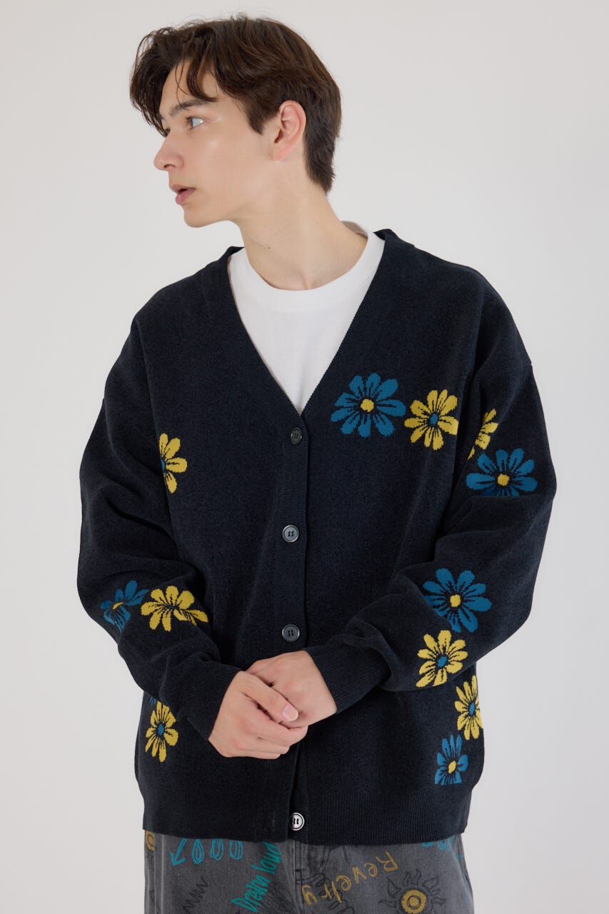 RODEO CROWNS「フォーリングフラワーニットカーディガン」|カーディガン|BLK