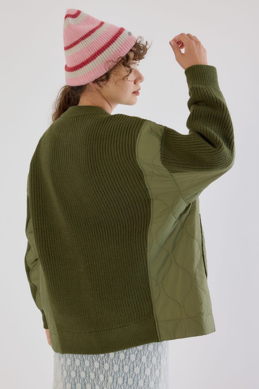 RODEO CROWNS「キルトドッキングニットブルゾン」|カーディガン|