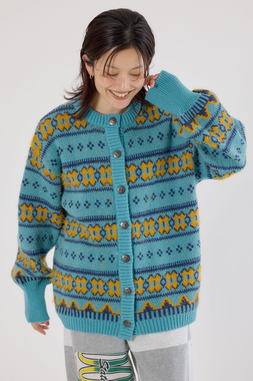 RODEO CROWNS「NEON NORDICニットカーディガン」|カーディガン|