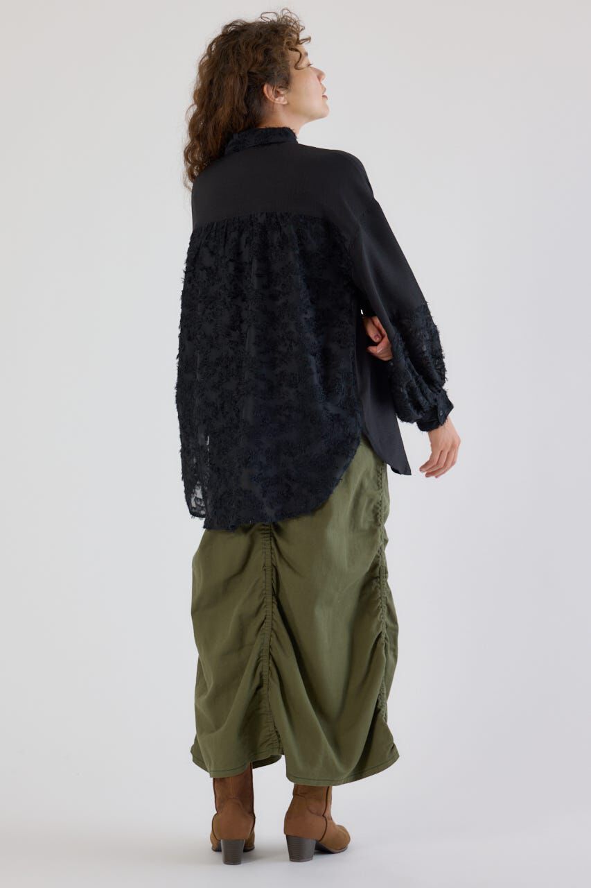 RODEO CROWNS「フリンジジャガード切替シャツ」|シャツ・ブラウス|