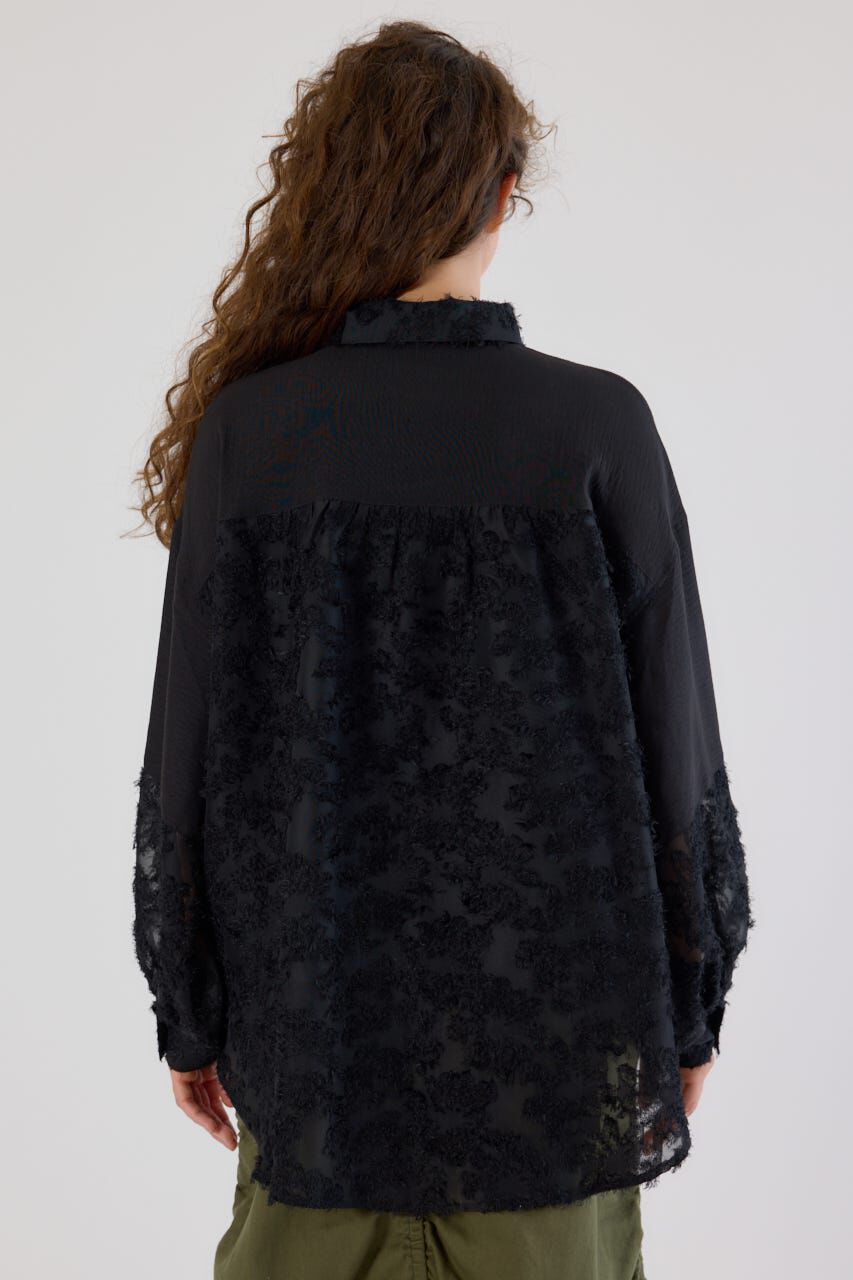 RODEO CROWNS「フリンジジャガード切替シャツ」|シャツ・ブラウス|