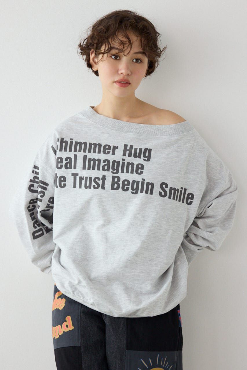 RODEO CROWNS「メッセージオフショルダートップス」|パーカー|