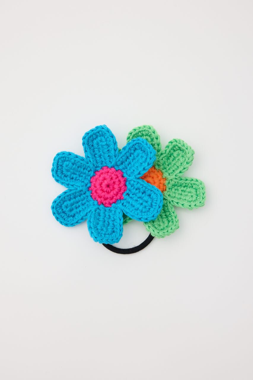 RODEO CROWNS「フラワーニットヘアゴム」|その他|柄BLU5