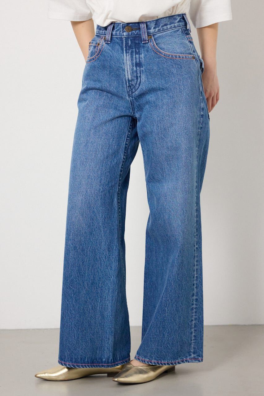 RODEO CROWNS「カラーステッチダボパンツ」|デニム|BLU