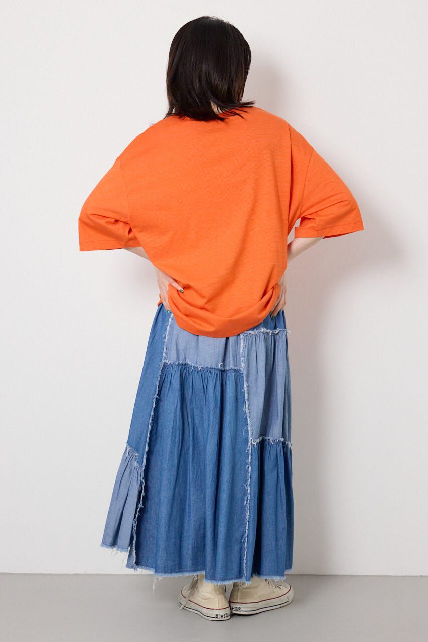 RODEO CROWNS「デニムパッチワークティアードスカート」|スカート|