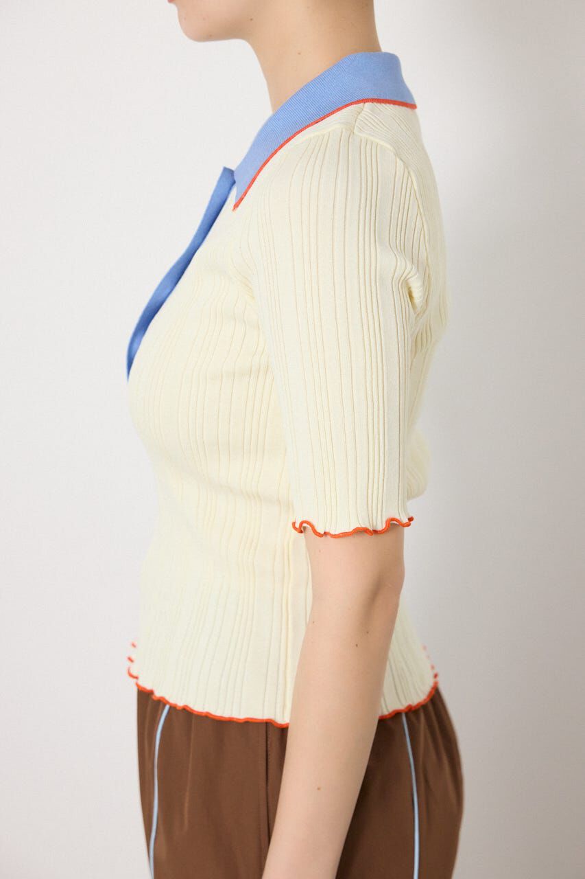 RODEO CROWNS「バイカラーポロニット」|ニット・セーター|