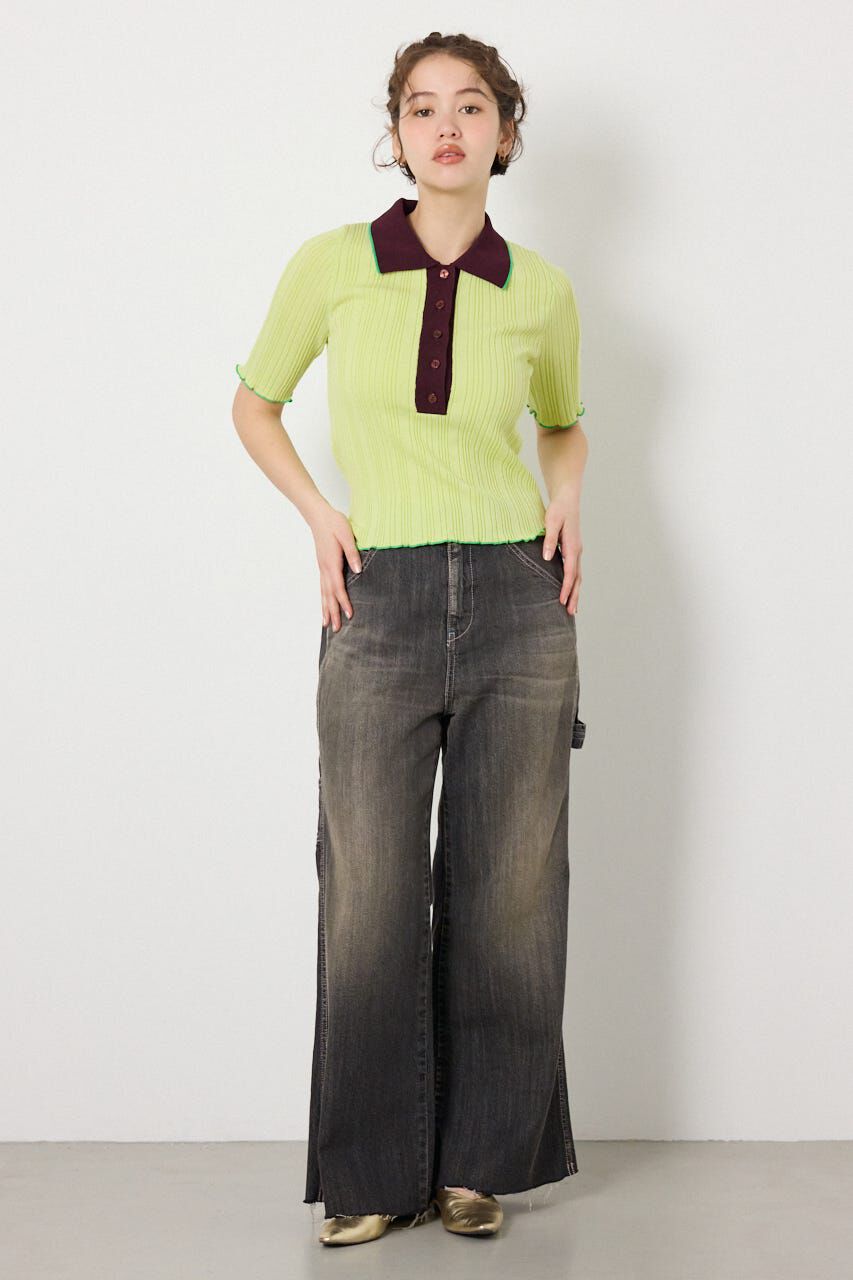 RODEO CROWNS「バイカラーポロニット」|ニット・セーター|