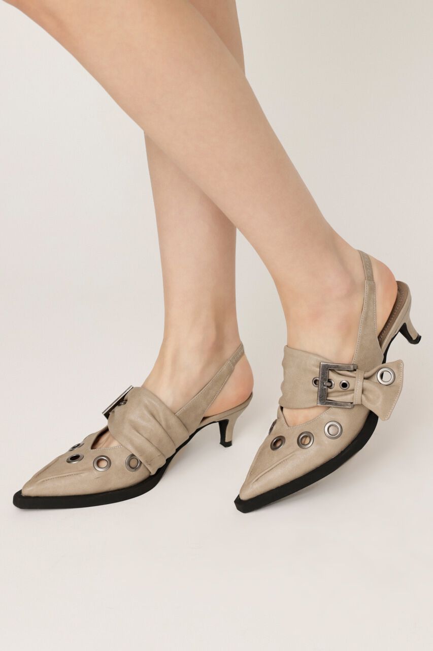 SLY「EYELET SLING パンプス」|パンプス|BEG