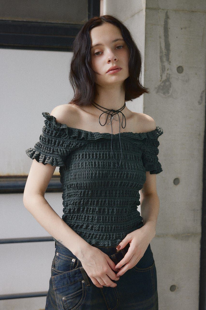 SLY「SHEER SHIRRING BUSTIER トップス」|その他|