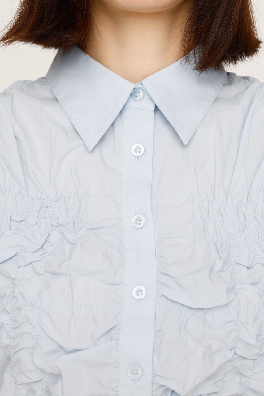 SLY「RANDOM SHIRRING S／SLEEVE トップス」|シャツ・ブラウス|