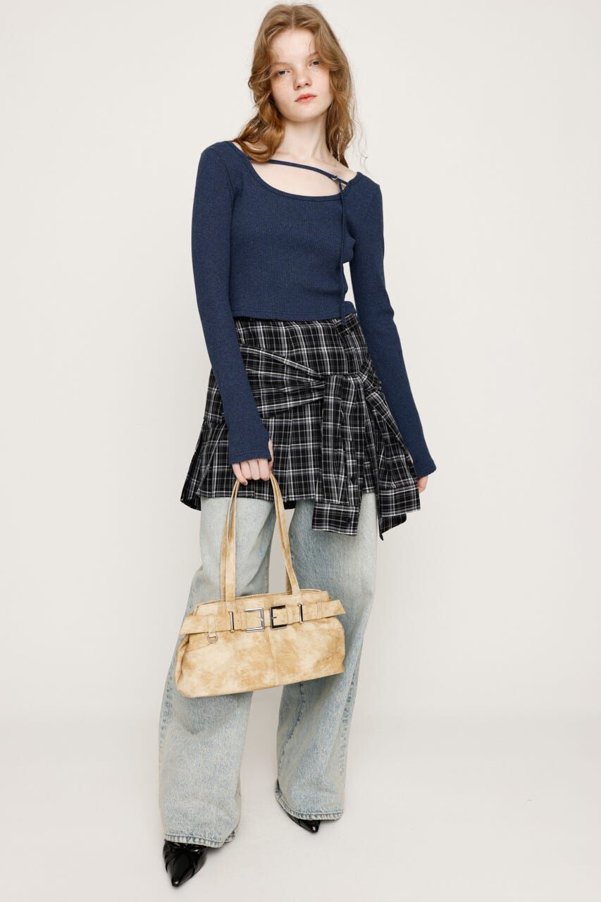 SLY「REMAKE LIKE CHECK ショートスカート」|スカート|