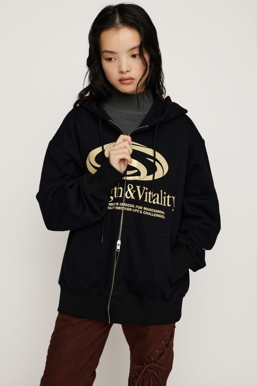 SLY「PRINT OVER HOODIE」|パーカー|
