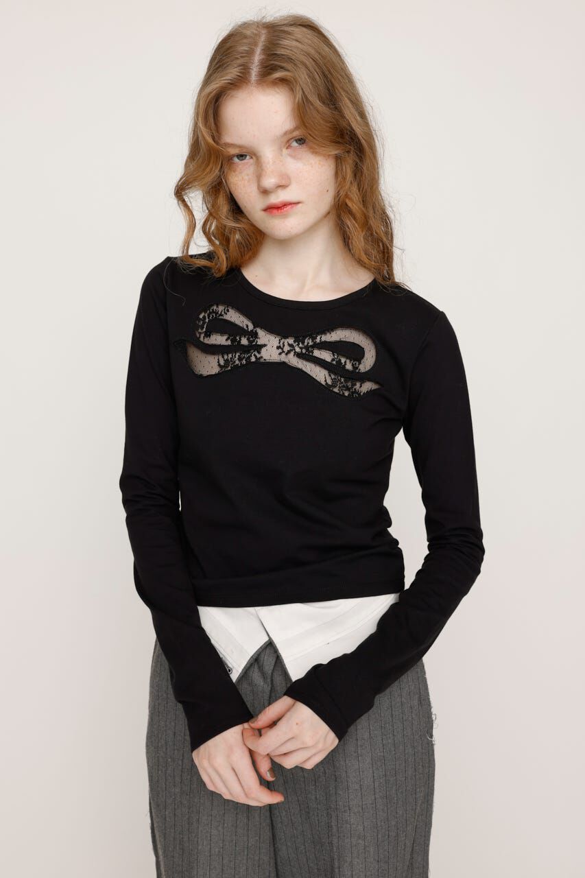 SLY「RIBBON LACE トップス」|Tシャツ・カットソー|