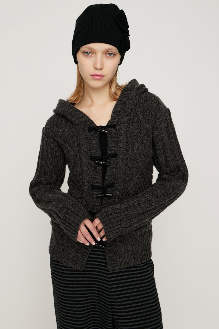 SLY「TOGGLE BUTTON CABLE KNIT カーディガン」|カーディガン|