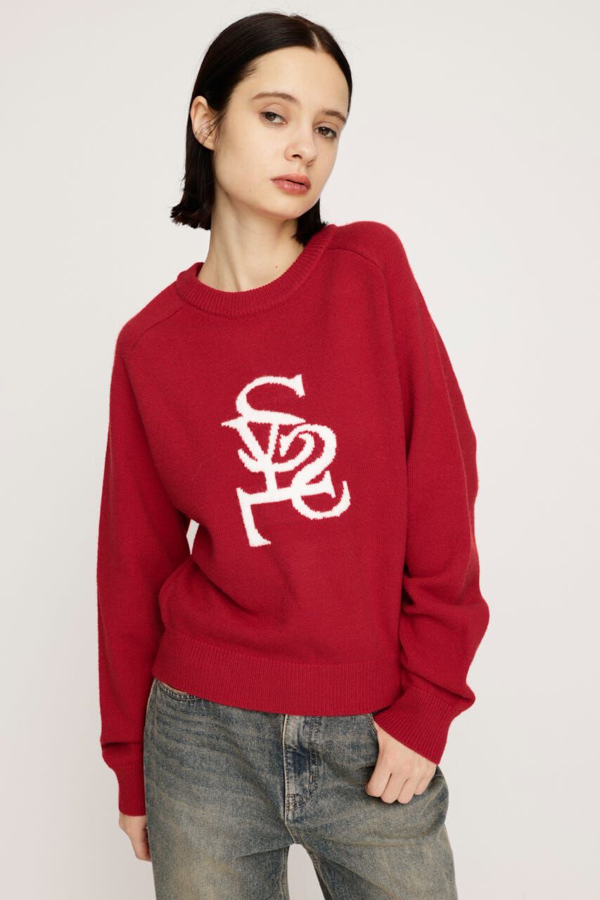 SLY「LOGO JQ KNIT トップス」|ニット・セーター|RED