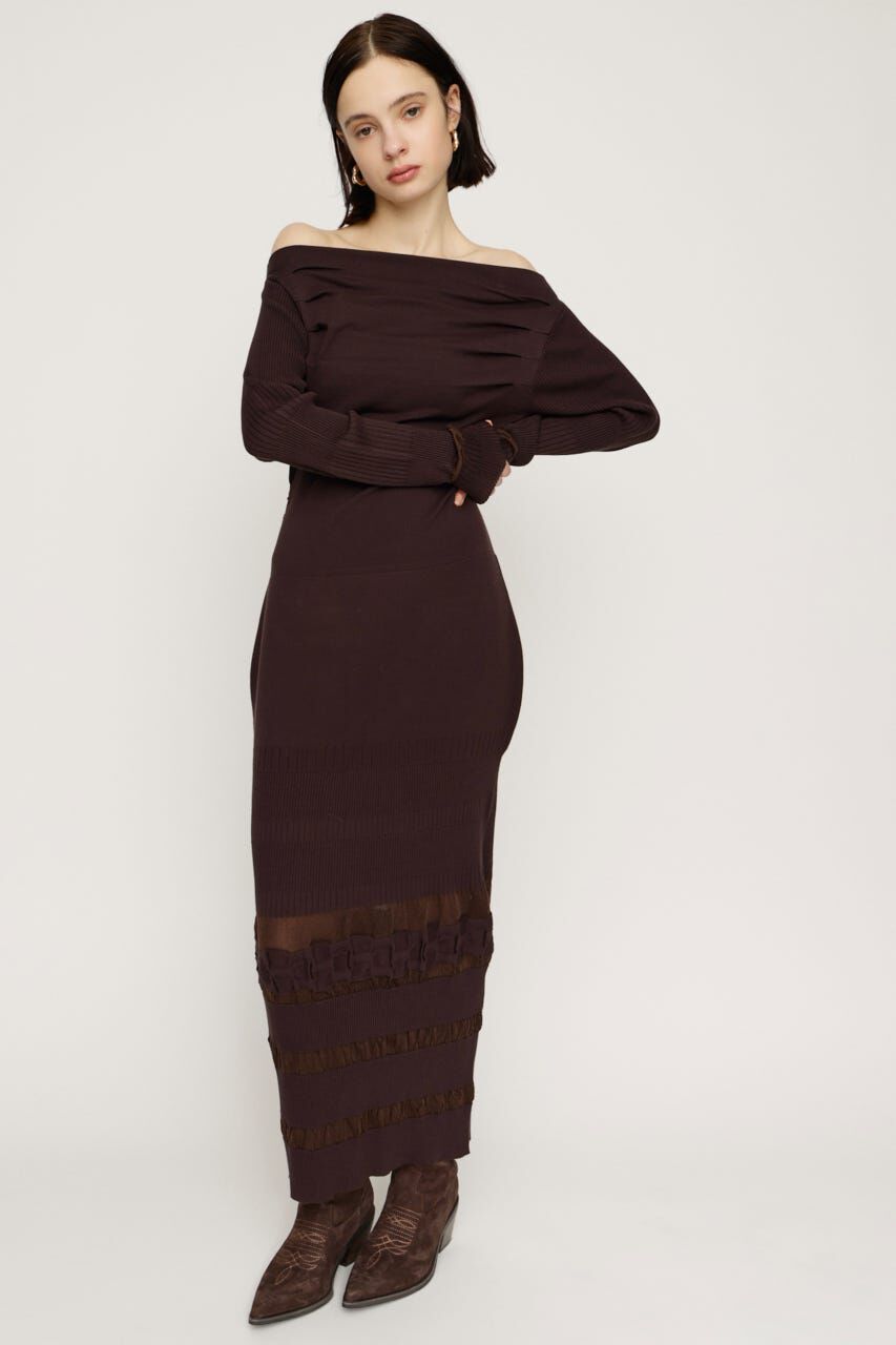 SLY「OFF SHOULDER KNIT ワンピース」|ワンピース|BRN